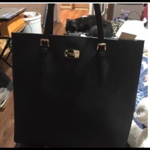 MK black leather purse